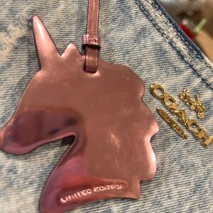 Coach 2017 Limited Edition Pink Metallic Unicorn Bag Charm